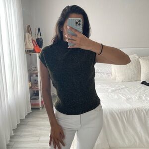 ZARA Black & Gold Sparkly Sleeveless Top